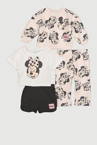 Baby Girls 12-24M Minnie Mouse Mix and Match 4 Piece Outfit Set