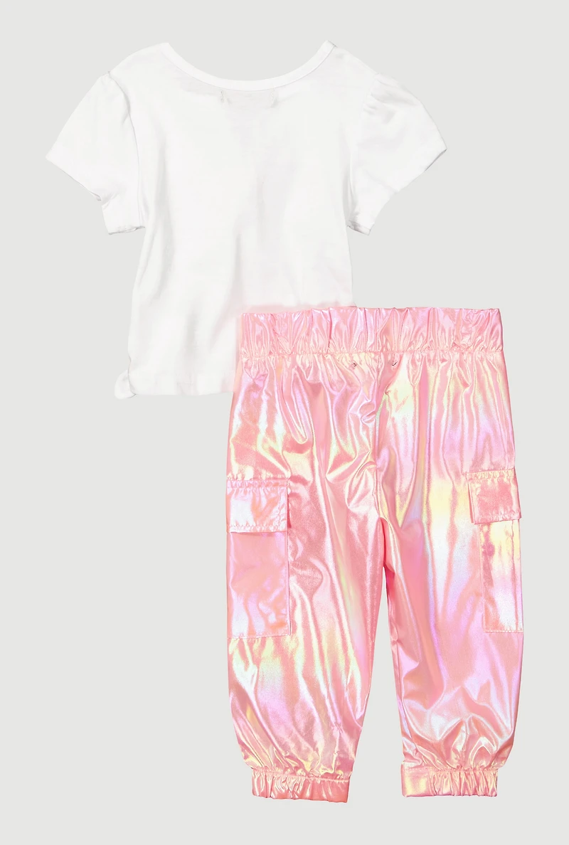 Baby Girls 12-24M Mamas Little Bestie Graphic Tee and Joggers, Multi, Size 18M