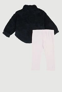 Baby Girls 12-24M Floral Sherpa Pullover and Leggings