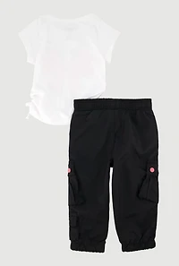 Baby Girls 12-24M Mamas Girl Tee and Parachute Joggers, Black, Size 12M