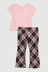 Baby Girls 12-24M Love Tie Front Graphic Tee and Pants, Pink, Size 24M