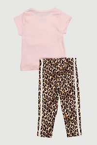 Baby Girls 12-24M Beautiful Glitter Graphic Tee and Leggings, Multi, Size 18M