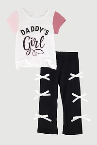 Baby Girls 12-24M Daddys Girl T-Shirt and Pants Set, Multi, Size 12M