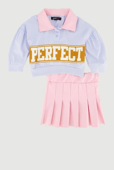 Baby Girls 12-24M Perfect Polo Top and Pleated Skirt Set, Multi, Size 12M