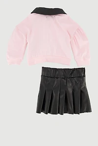Baby Girls 12-24M Perfect Polo Top and Pleated Skirt Set, Multi,