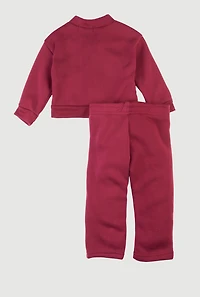 Baby Girls 12-24M Love Fleece Cardigan and Sweatpants Set