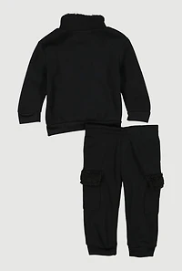 Baby Girls 12-24M Bow Patch Graphic Sweatshirt and Cargo Joggers
