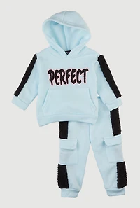 Baby Girls 12-24M Perfect Graphic Hoodie and Cargo Sweatpants