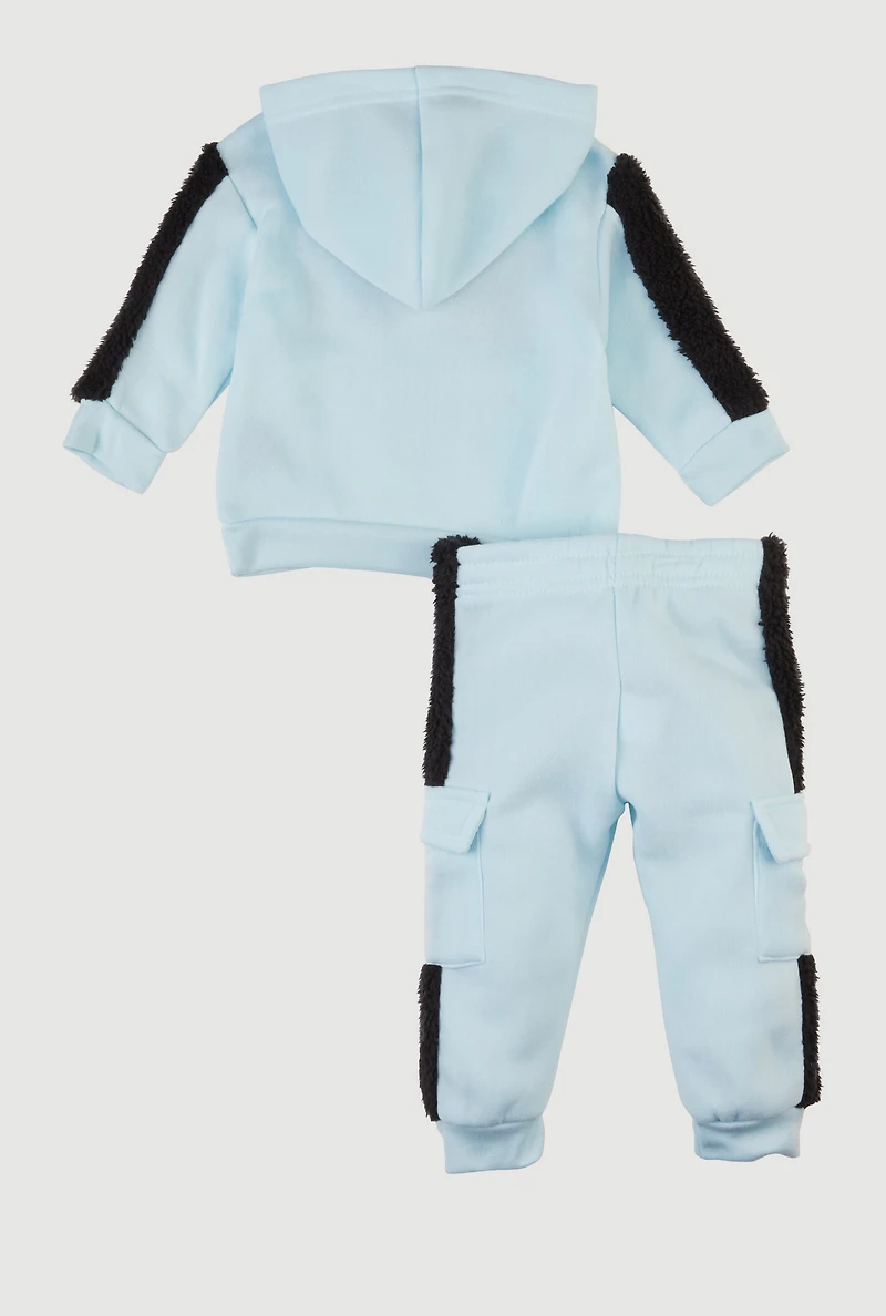 Baby Girls 12-24M Perfect Graphic Hoodie and Cargo Sweatpants