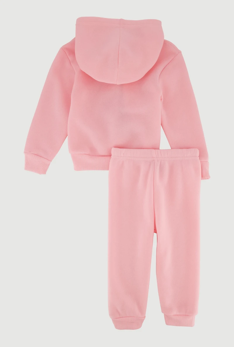 Baby Girls 12-24M Little Princess Graphic Sweatshirt and Joggers, Pink, Size 12M