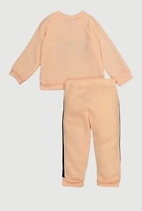 Baby Girls 12-24M Bow Sequin Fleece Sweatshirt and Joggers