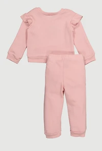 Baby Girls 12-24M Butterfly Graphic Sweatshirt and Joggers