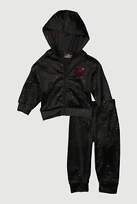 Baby Girls 12-24M Cat Sequin Velour Hoodie and Joggers