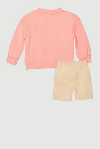 Baby Girls 12-24M Sassy Momma Graphic Sweatshirt and Biker Shorts, Pink, Size 12M