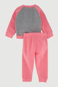Baby Girls 12-24M Cool To Be Kind Sweatshirt and Joggers, Pink, Size 12M