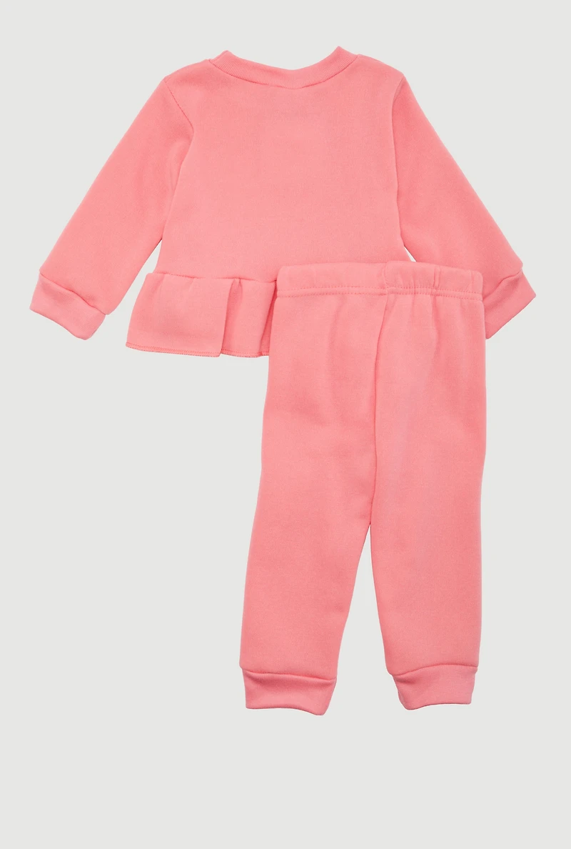 Baby Girls 12-24M Mommy Is My Bestie Graphic Sweatshirt and Sweatpants,