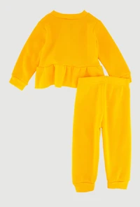 Baby Girls 12-24M Mommy Is My Bestie Graphic Sweatshirt and Sweatpants, Yellow, Size 12M