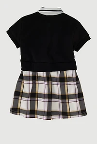 Baby Girls 12-24M Bow Glitter Pleated Plaid Polo Dress,