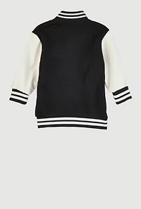 Baby Girls 12-24M Glitter Graphic Patch Letterman Jacket