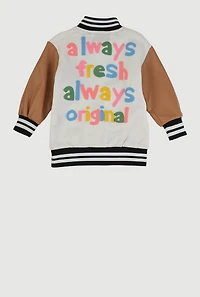 Baby Girls 12-24M Color Blocked Graphic Letterman Jacket