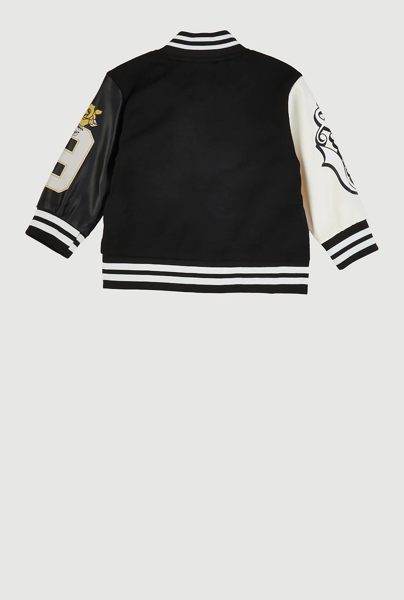 Baby Girls 12-24M Queen Graphic Color Block Varsity Jacket