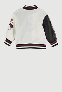 Baby Girls 12-24M Color Block Graphic Varsity Jacket