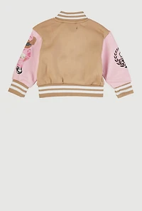 Baby Girls 0-9M Color Block Graphic Varsity Jacket, Multi,