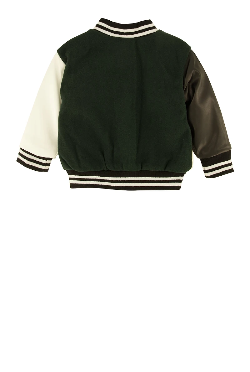 Baby Girls 12-24M From My Mama Chenille Graphic Varsity Jacket, Multi, Size 12M