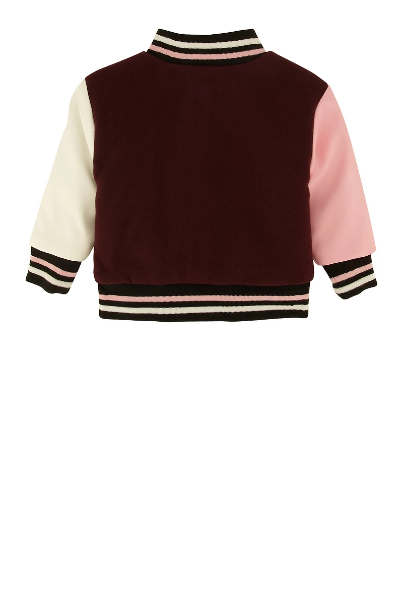 Baby Girls 0-9M From My Mama Chenille Varsity Jacket