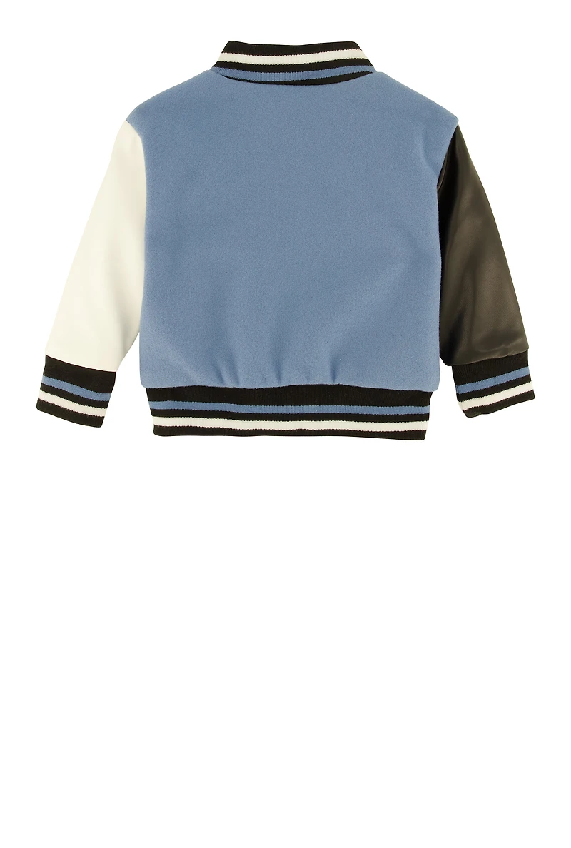Baby Girls 0-9M From My Mama Chenille Varsity Jacket, Multi, Size 6M