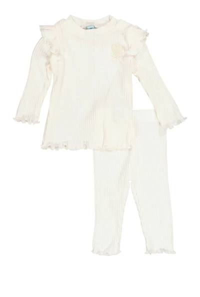 Baby Girls 0-9M Rib Knit Long Sleeve Top and Leggings