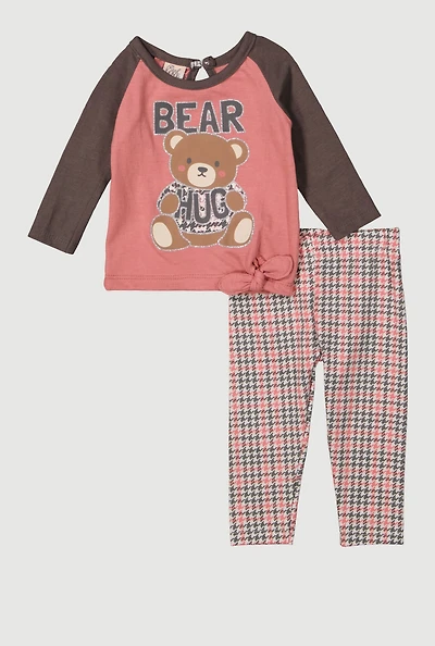 Baby Girls 0-9M Bear Hug Graphic Tee and Leggings