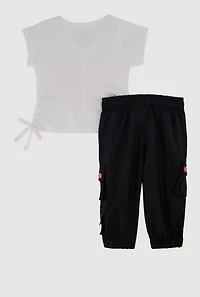 Baby Girls 0-9M Mamas Girl Graphic Tee and Cargo Joggers, Multi, Size 3-6M