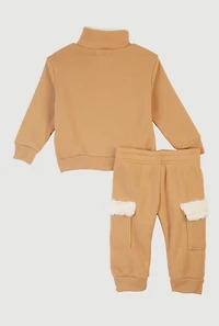 Baby Girls 0-9M Bow Graphic Sweatshirt and Cargo Joggers