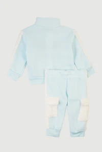 Baby Girls 0-9M Pretty Bear Mock Neck Sweatshirt and Joggers