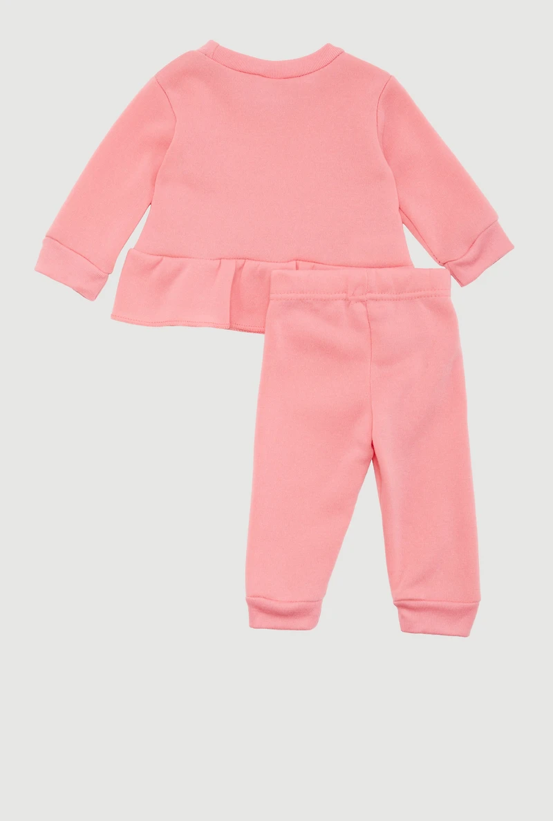 Baby Girls 0-9M Mommy Is My Bestie Sweatshirt and Sweatpants, Pink, Size 3-6M