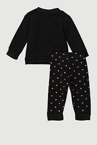 Baby Girls 0-9M Love Graphic Sweatshirt and Sweatpants,