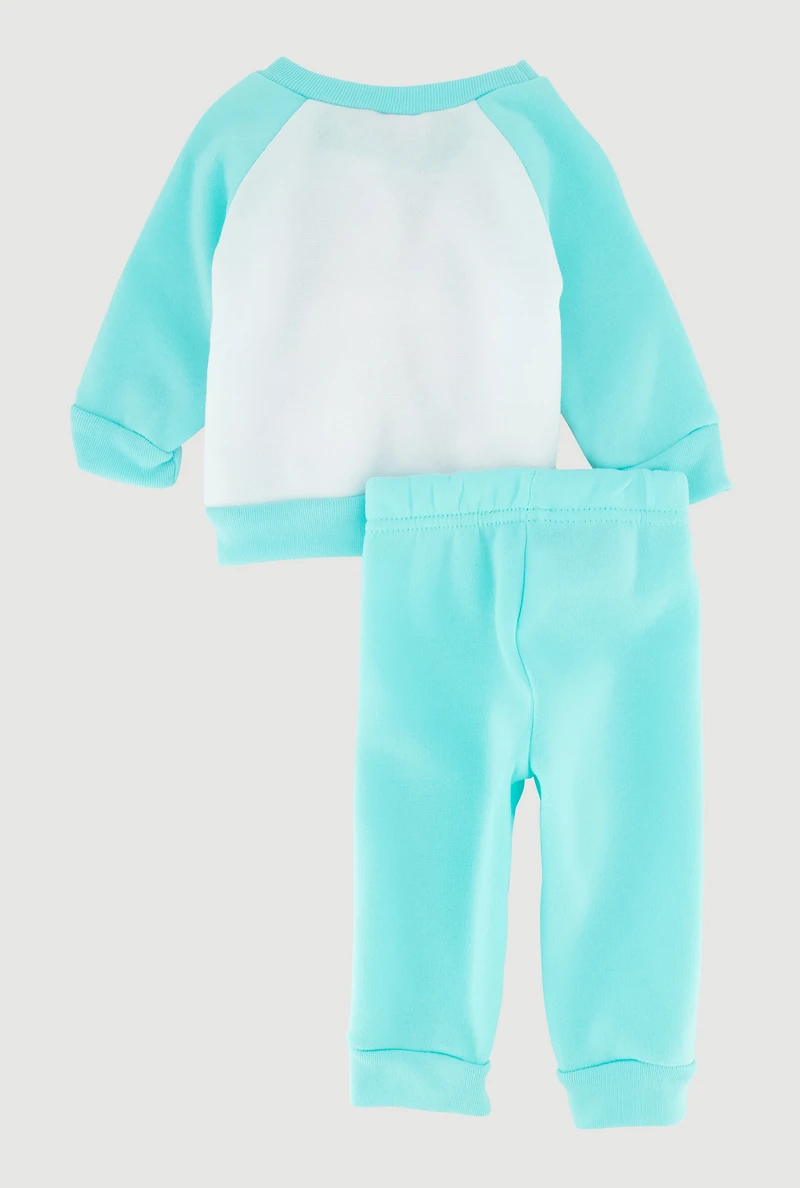 Baby Girls 0-9M Color Blocked Blessed Grateful Graphic Sweatshirt and Sweatpants