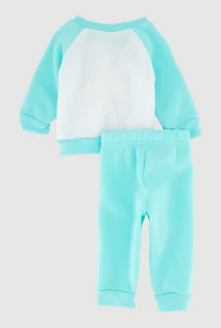 Baby Girls 0-9M Color Blocked Blessed Grateful Graphic Sweatshirt and Sweatpants