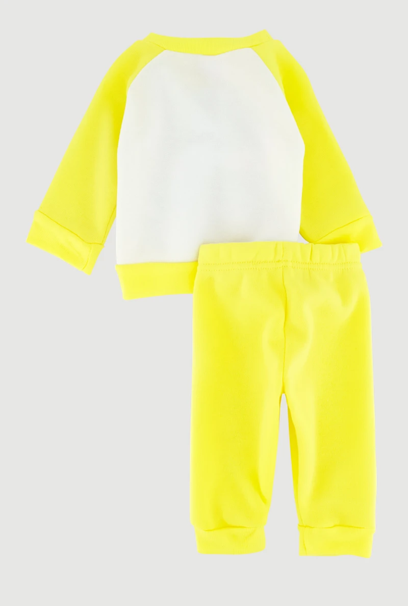 Baby Girls 0-9M Color Blocked Blessed Grateful Graphic Sweatshirt and Sweatpants