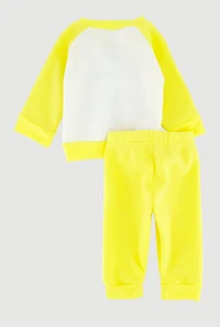 Baby Girls 0-9M Color Blocked Blessed Grateful Graphic Sweatshirt and Sweatpants