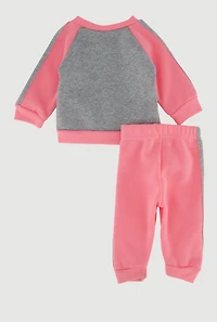 Baby Girls 0-9M Cool To Be Kind Sweatshirt and Joggers Set, Pink,