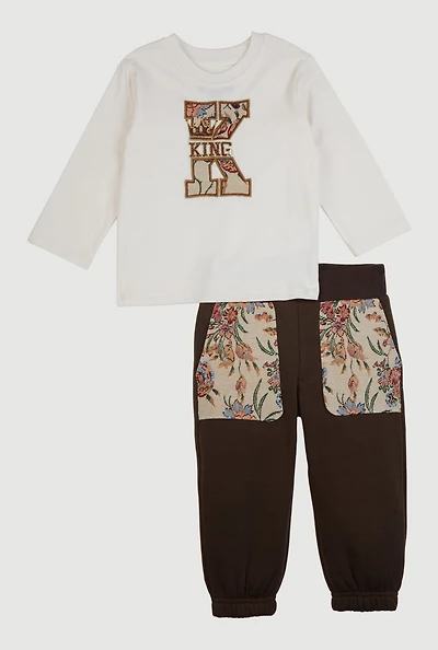 Baby Boys 12-24M King Graphic Tee and Sweatpants