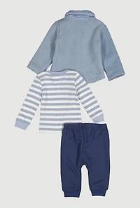 Baby Boys 12-24M Sherpa Shirt with Top and Quilted Joggers, Blue, Size 12M