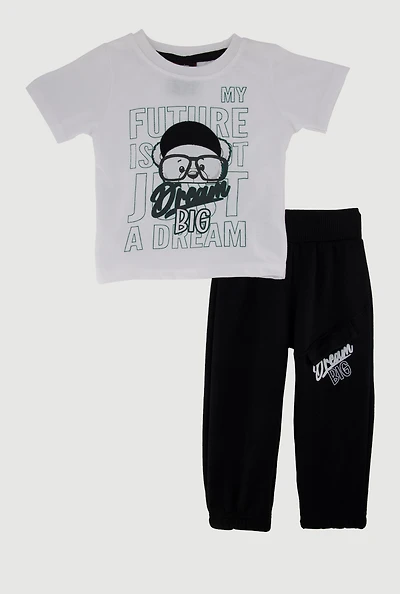 Baby Boys 12-24M Dream Big Graphic Tee and Sweatpants