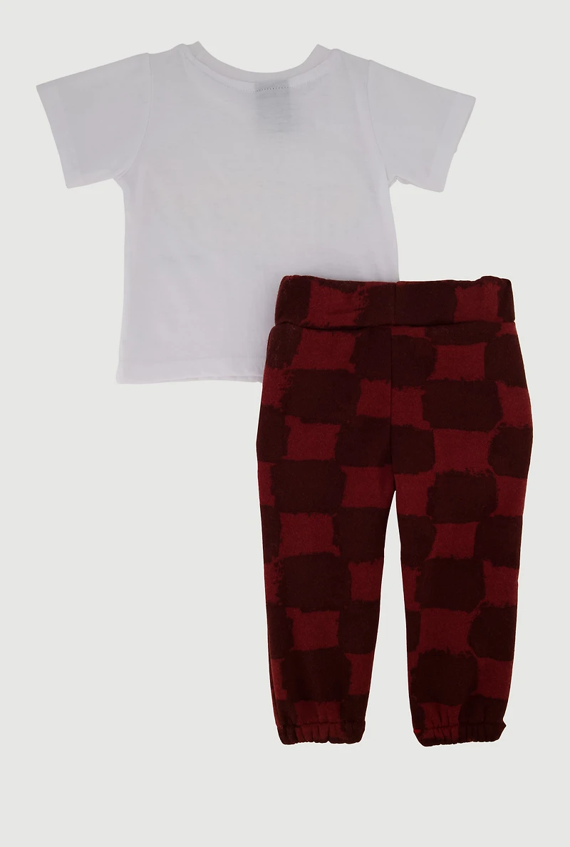 Baby Boys 12-24M Born Blessed Tee and Sweatpants Set, White, Size 18M