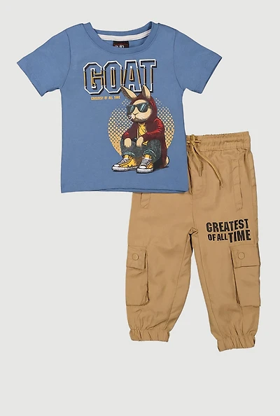Baby Boys 12-24M Greatest Of All Time Graphic Tee and Joggers, Multi, Size 18M