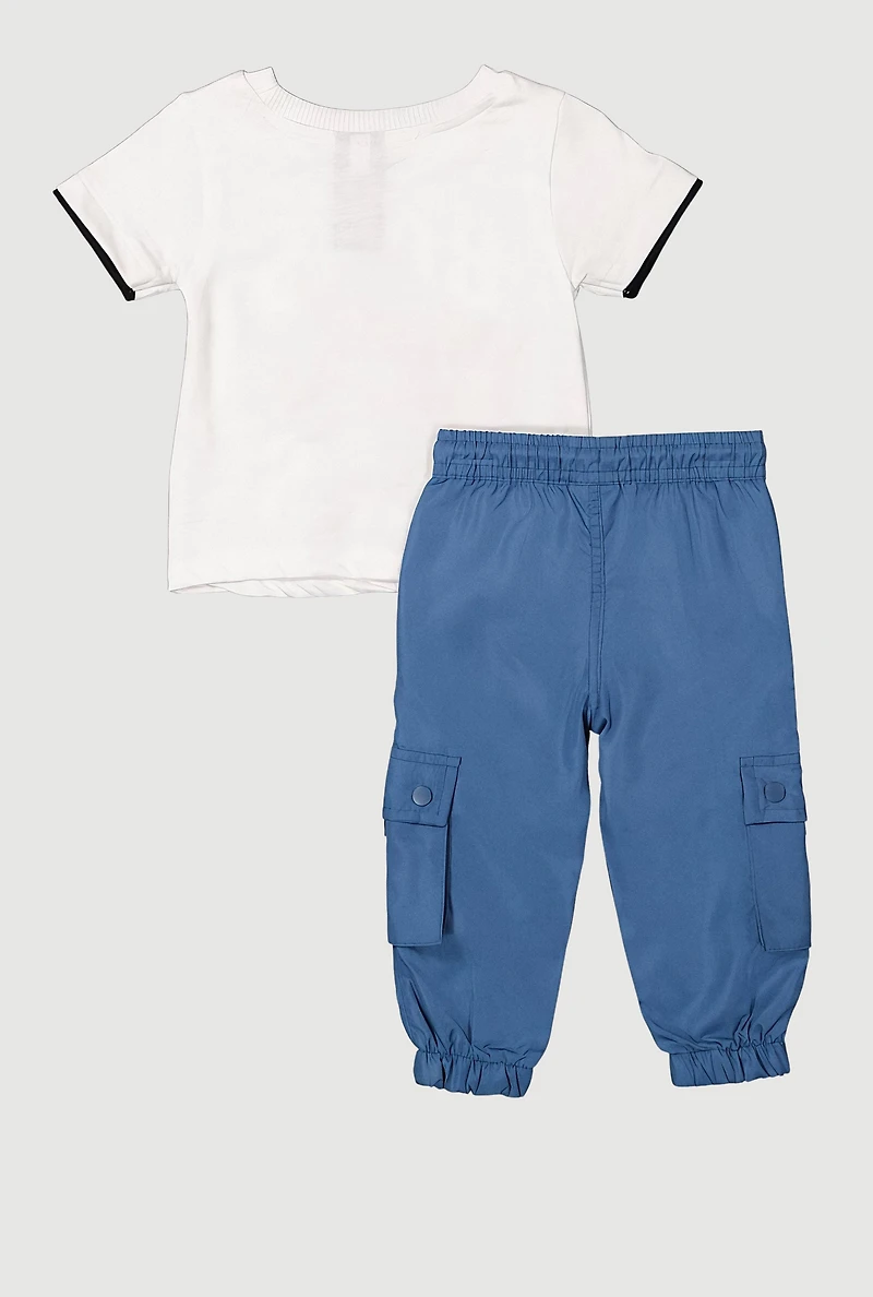 Baby Boys 12-24M Boss Teddy Graphic Tee and Joggers Set, Blue, Size 24M