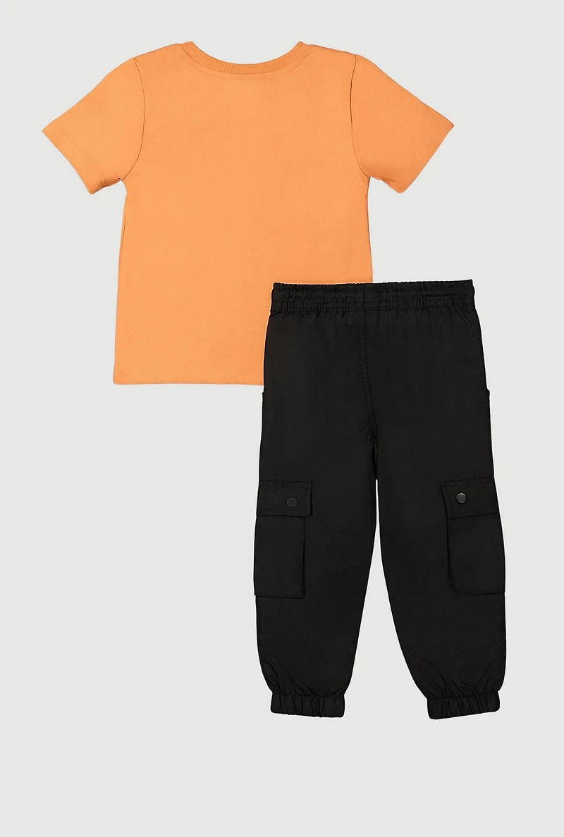 Baby Boys 12-24M Stay Fresh Bear Graphic Tee and Joggers, Orange, Size 24M