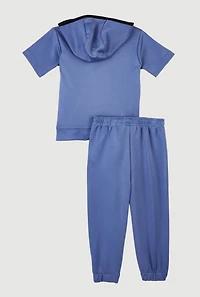 Baby Boys 12-24M Fresh Short Sleeve Hoodie and Joggers, Blue, Size 24M